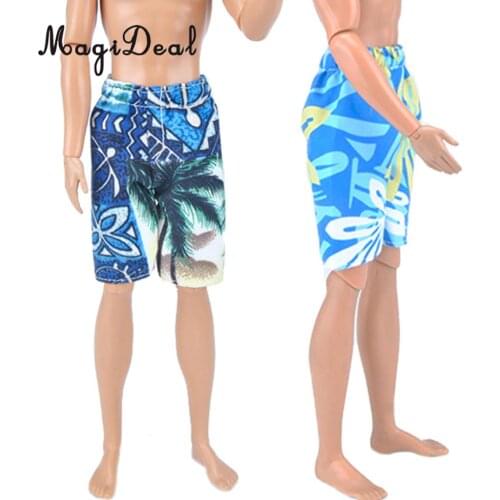 2Pcs Doll Clothes for 1/6 Scale Doll Action Figures Summer Beach Short Pants Trousers Dress Up Accs