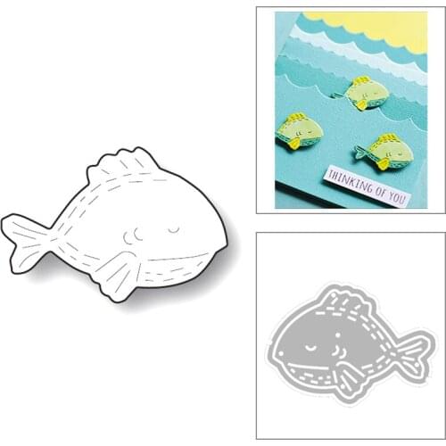 2020 New Lovely Animal Fish Sewing Thread Embossing Metal Cutting Dies Cut For Scrapbooking Greeting Card Paper Making No Stamps