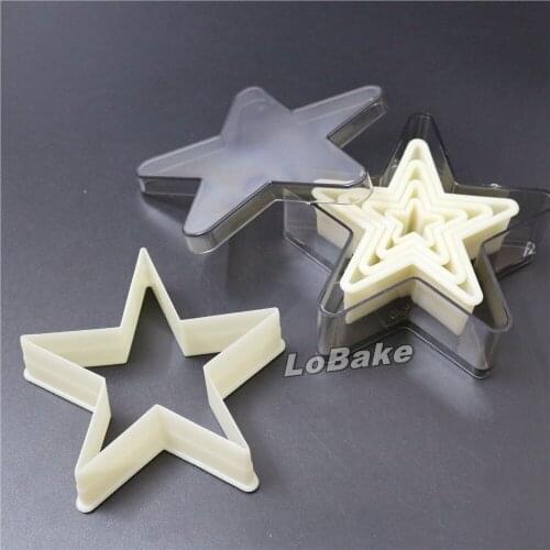 5pcs/set) Flat Edge Five-point-star pentagon Shaped High Quality Nylon Cookie Cutter Baking cookie dough cutter moldes fondant