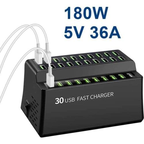 AIXXCO Smart 180W 36A USB charger with 30 usb power ports for iphone samsung Mobile phone fast charge