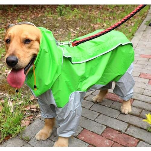 Rain Gear Hooded Camouflage Rain Coat For Dog Labrador Clothing Dogs Husky Clothes Golden Retriever Clothing For Dog Four Foot E