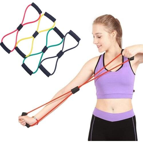 Yoga Fitness Resistance 8 Word Chest Expander Rope Workout Muscle For Home Gym Workout Pilates Arms Pull Up Strength Training