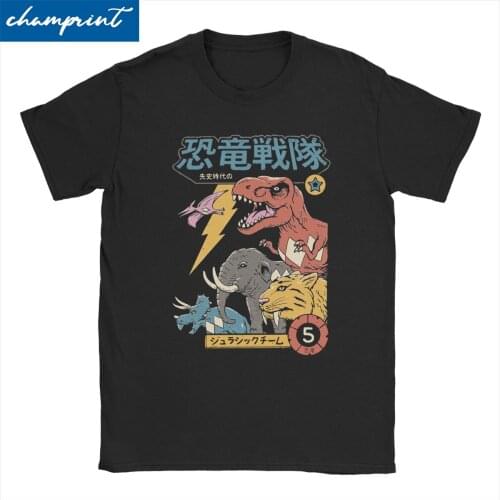 Men Womens T-Shirt Dino Sentai Vintage Tee Shirt Japan Retro Dinosaur Monster Kaiju Manga T Shirt O Neck Clothes Adult