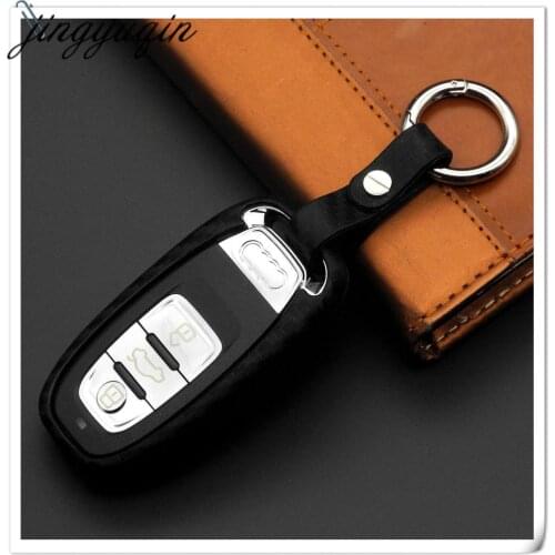 Jingyuqin 10pcs Car Key Protection Carbon Silicone Cover for Audi A4 A4L A5 A6 A6L Q5 S5 S7 Protect Shell Car Styling Fiber Case