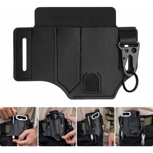 Leather Case Portable Pouch EDC Sheath Pocket Organizer Outdoor Camping Survival Hanging Waist Belt Bag Mobile Phone Pouch