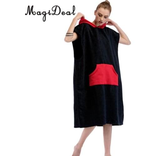 MagiDeal Newest Perfeclan Water Sports Surfing Equipment Unisex Surf Beach Hood Poncho Towel Wetsuit Changing Robe & Pocket