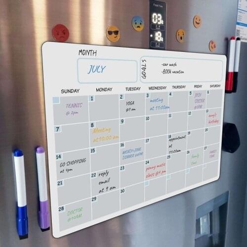 A3 Magnetic Whiteboard Dry Erase Calendar Set Whiteboard Weekly Planner for Refrigerator Fridge Kitchen Home 17X12 inch