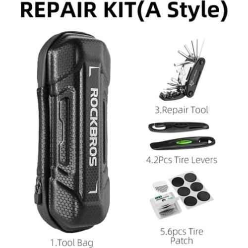 ROCKBROS Bike Repair Tools Set Multitool Bicycle Patch Pump Storage Bag parches bicicleta MTB Tire Repair Kit Bike Accessories