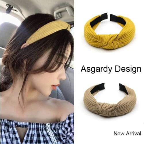 Fashion Hair Band Cross Knot Solid Color Folds Pattern Hair Hoop Headbands Designer Hairband Hair Accessories For Women Girls