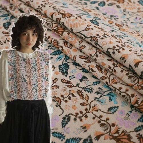 100% polyester brocade fabric vintage light luxury jacquard fashion fabrics sewing material for dress home textile bedding