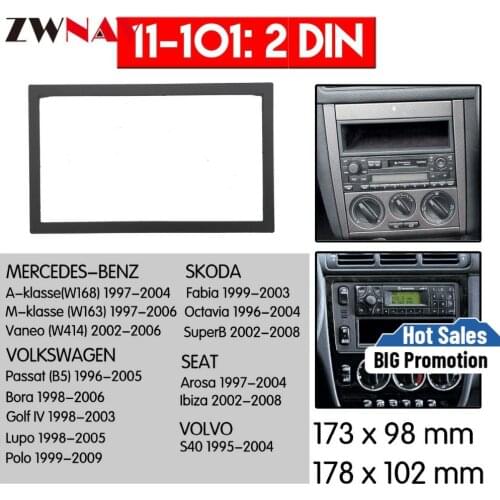 Car DVD Player frame For 1996-2005 Volkswagen Passat/ MERCEDES-BENZ A-klasse W168 Auto Radio Multimedia NAVI fascia
