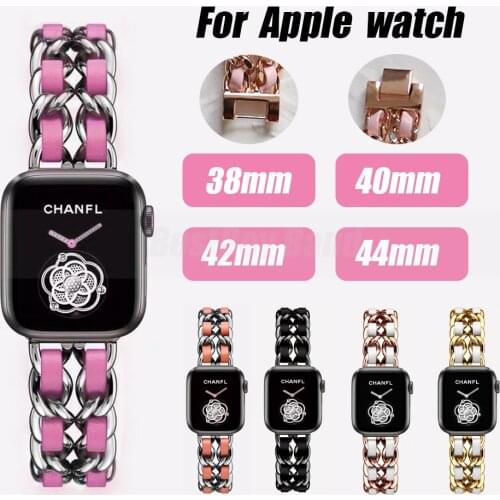 Stainless Steel Strap bands For Apple Watch se 6 5 4 Band Business luxury 38mm 42mm Bracelet for iWatch series 3 2 1 40mm 44mm