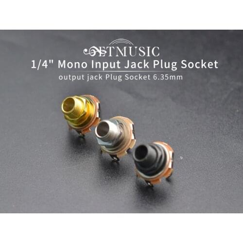 Gold/Black/Chrome 1/4"Mono Input Jack Plug Socket For Electric Guitar Bass,Guitar Pickup output jack Plug Socket 6.35
