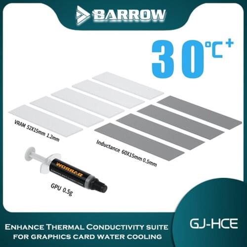 BARROW PC Water Cooling Silicon Grease Thermal Pad Kit For GPU Water Block Heat Dissipation, Conductive Heatsink, GJ-HCE