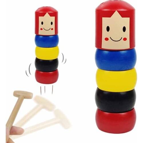 Funny Toys Immortal Daruma Unbreakable Wooden Man Magic Toys Magic Tricks Adult Game Magic Props Fun Toys for Kids Christmas Toy