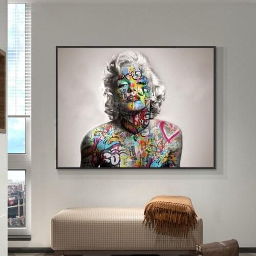 Modern Portrait Graffiti Wall Art Canvas Painting Posters and Prints Nordoc Picture For Living Room Home Decor Frameless