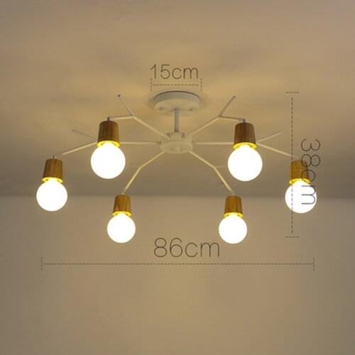 Art Deco Nordic Led Chandelier Lights Fixture Modern Wooden Tree Branch Spider Lamp Luminaire Techo Japan Home Deco Living Room