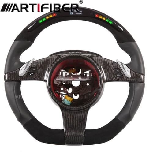 Carbon Fiber LED Steering Wheel for Porsche 911 Cayenne Macan Panamera Taycan Boxster Cayman Spyder Tycan Panamera GTS