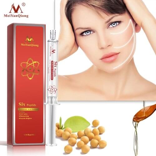 MeiYanQiong Six Peptide Hyaluronic Acid Serum Remove Winkle Fine Lines Anti-Aging Lifting Firming Skin Shrink Pore Brighten Care