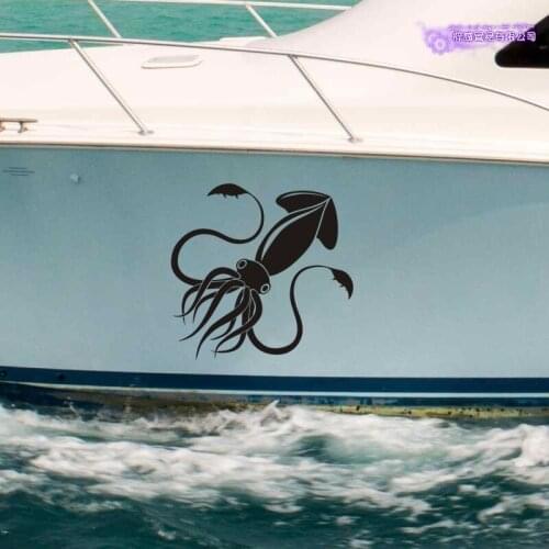 Sleeve-fish Squid Sticker Tuna Fish Decal Bucket Tackle Shop Fishhook Sticker Fish Tank Boat Box Car Vinyl