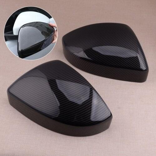 1 Pair Carbon Fiber Texture Car Wing Rear View Mirror Cover Trim Cap Frame Bezel fit for Range Rover Velar 2017 2018