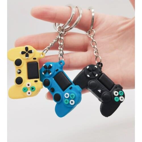 10PCS PVC Game Machine Keychain & Keyring Cute Gamepad Joystick Key Chain PS4 Game Console Keychains Bag Car Hanging