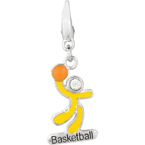 10pcs a lot alloy basketball sport charm jewelry accessories