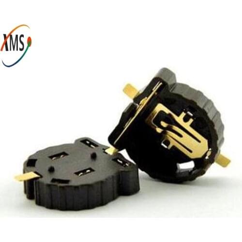 100pcs/LOT CR1220 CR1225 button battery holder 3V button battery holder SMD package plating temperature