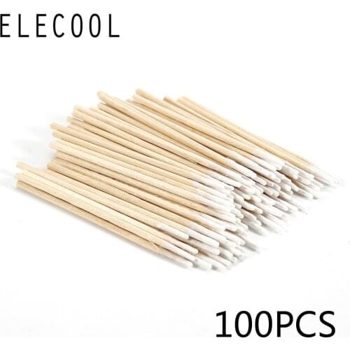 ELECOOL 100pcs Cotton Swab Buds Sticks with Mini Pointed Tip head Abacterial Medical Dental Accessories 7cm