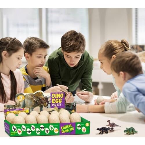 12pcs DIY Dinosaur Eggs Archaeological Excavation Series Model Learning Educational Paleontolog Fossils Gifts Toys for children
