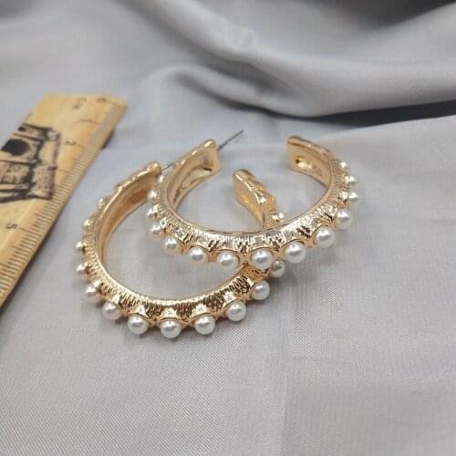 2020 Sale Brincos Aros Earings American Jewelry Earrings Personality Temperament Retro Versatile Fashion Back Pearl Female D63