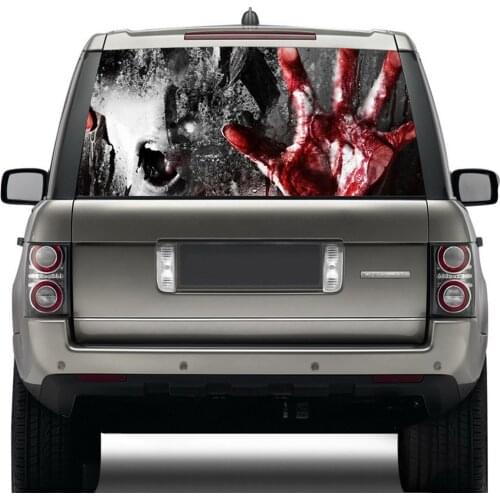 70x130cm Rear Windshield Car Sticker Scary Graphic Tint Decal Stickers for Pickup Van One Way Vision