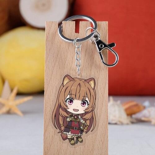 Anime Tate no Yuusha no Nariagari Raphtalia Keychain Cartoon Figure Acrylic Pendant Keyring Jewelry Gifts