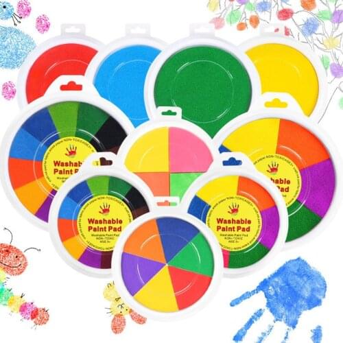 Kindergarten graffiti palm painting inkpad children DIY finger painting inkpad rubber seal hand account disc pad stamp die set