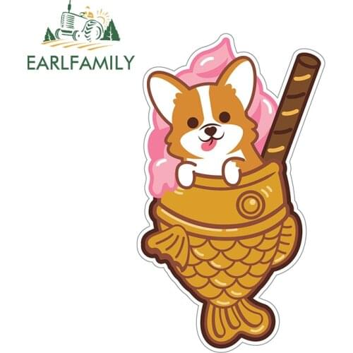 EARLFAMILY 13cm x 7.8cm For Corgi Pembroke DIY Car Sticker Auto Refrigerator Decal Creative Laptop Waterproof Car Assessoires