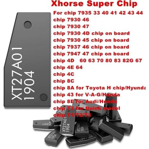 HKOBDII Xhorse 50/100pcs VVDI Super Chip XT27 Chip for ID46/40/43/4D/8C/8A/T3/47/41/42/45 for VVDI2 VVDI Key Tool /Mini Key Tool