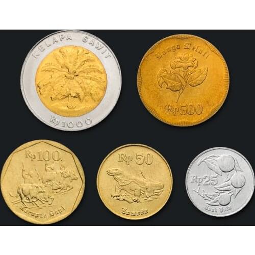 Indonesia Set 5 New Genuine Original Coins 100% Real Collect Issuing Coins Unc Aisa