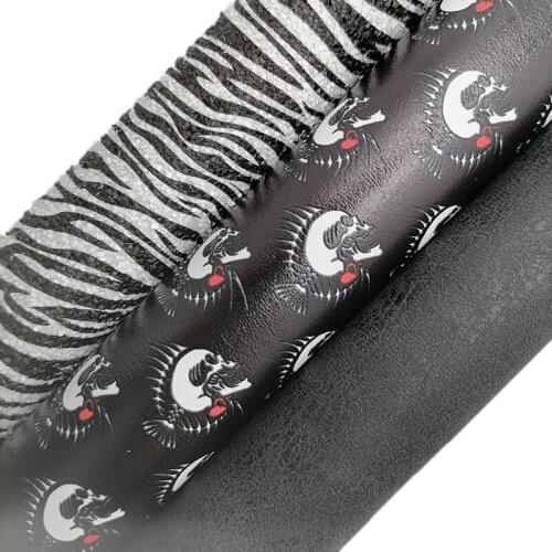 Zebra Glitter leather, Fish Printed synthetic leather, Smooth Faux Leather Sheets For Bow A4 21x29CM Twinkling Ming KM625