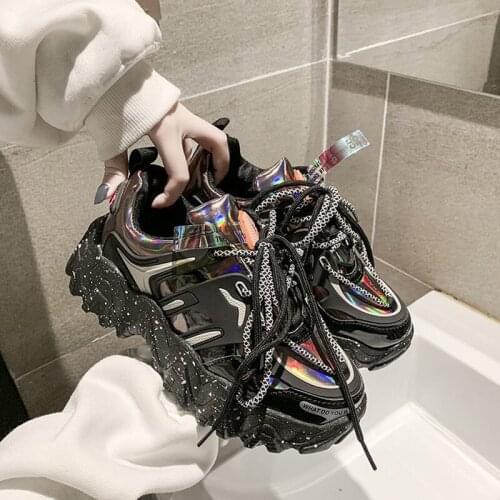 Woman Sneakers Fashion Black Red Trend Breathable Mesh Ladies Lace Up Platform Mix Color Female Footwear Comfort Autumn 2021