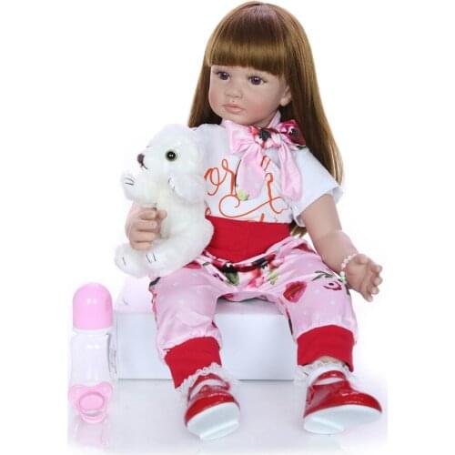 Long hair 60CM bebe doll reborn toddler girl princess doll soft silicone vinyl reborn baby alive toddler dolls toys gift