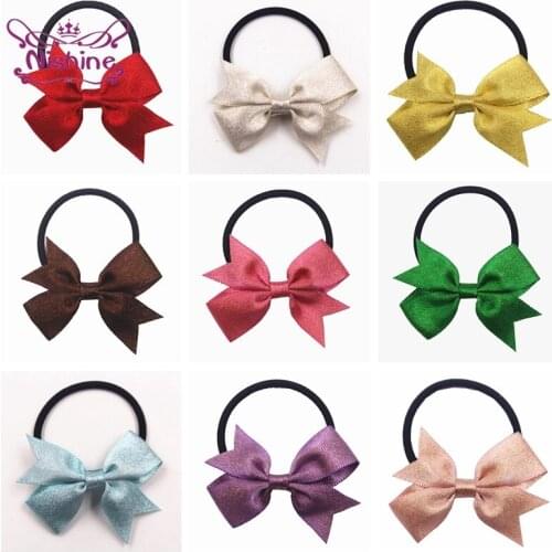 Fashion Handmade Dovetail Bows Baby Girls Elastic Hairband Solid Color Bowknot Infant Headband DIY Children Headwear Photo Props