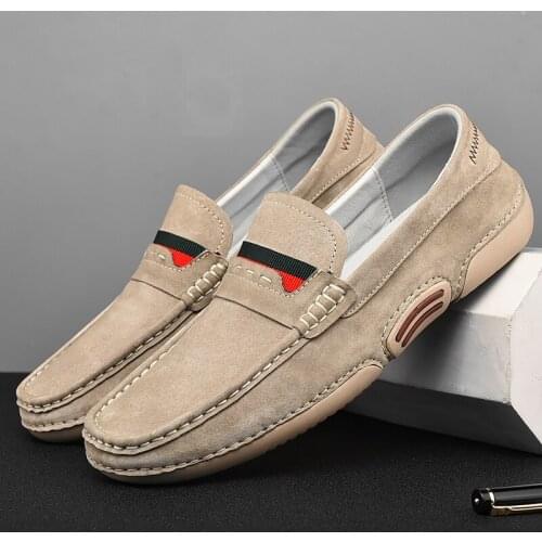 Mens Suede Leather Casual Shoes 2020 New Fashion Suede Loafers Breathable Non-slip Driving Shoes Big Size Hot