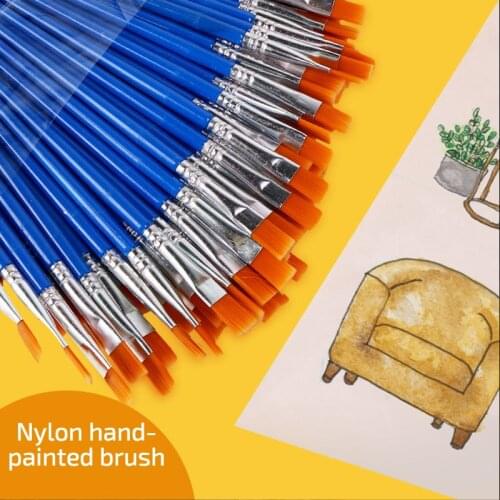 10Pcs/Set Fine Oil painting brush acrylic painting digital painting childrens environmental nylon brush row pen Stationery