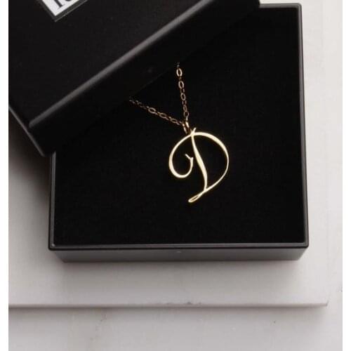 Small letter Label Simple Initial Logo alphabet D Necklace Name Symbol English Initials Letters Charm Pendant Jewelry