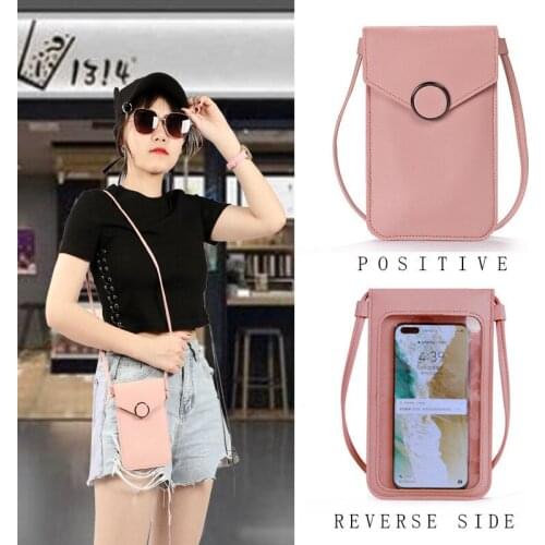 2020 New Touch screen Women Phone Wallet PU Leather Womens Shoulder Bag Purse For Samsung S10 For iPhone X 8 For Huawei P30 V20