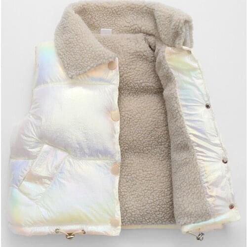 Autumn Winter Baby Girls Boys Lamb Wool Velvet Waistcoat Fashion Kids Sleeveless Coat Warm Down Cotton Vest Children Clothes