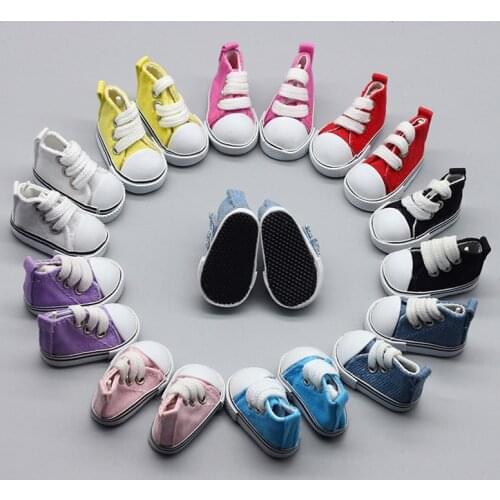 5cm Canvas Shoes For Dolls Cool Fashion Mini Shoes Doll Shoes for DIY handmade doll Baby Doll Accessories Sneakers
