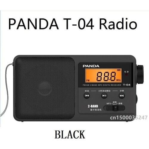 PANDA T-04 digital display Radio USB TF card Play MP3 FM AM Two-band lithium battery charging portable radio