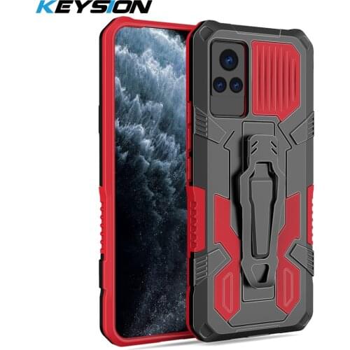 KEYSION Shockproof Case for VIVO V21 5G V20 SE Y72 Y20sG Y12S Y30 Y50 Y51 Y31 Y12 Y15 Ring Stand Phone Back Cover for IQOO Z3 5G