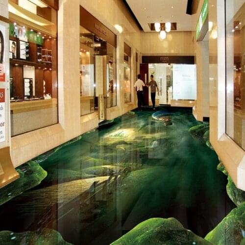 Dropshipping Fatman Green Wallpaper Storm Forest Original Painting Floor Wallpaper Wallpapers for Bed Room 3d Floor Painting